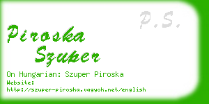 piroska szuper business card